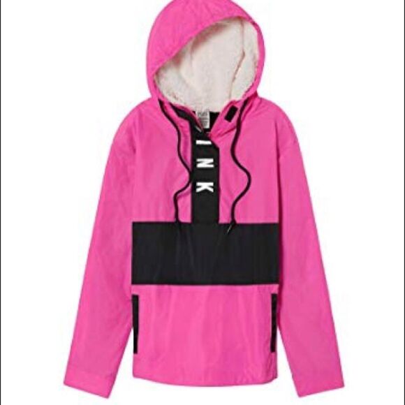 Victoria Secret pink logo rain jacket running women’s girls New - Picture 2 of 10